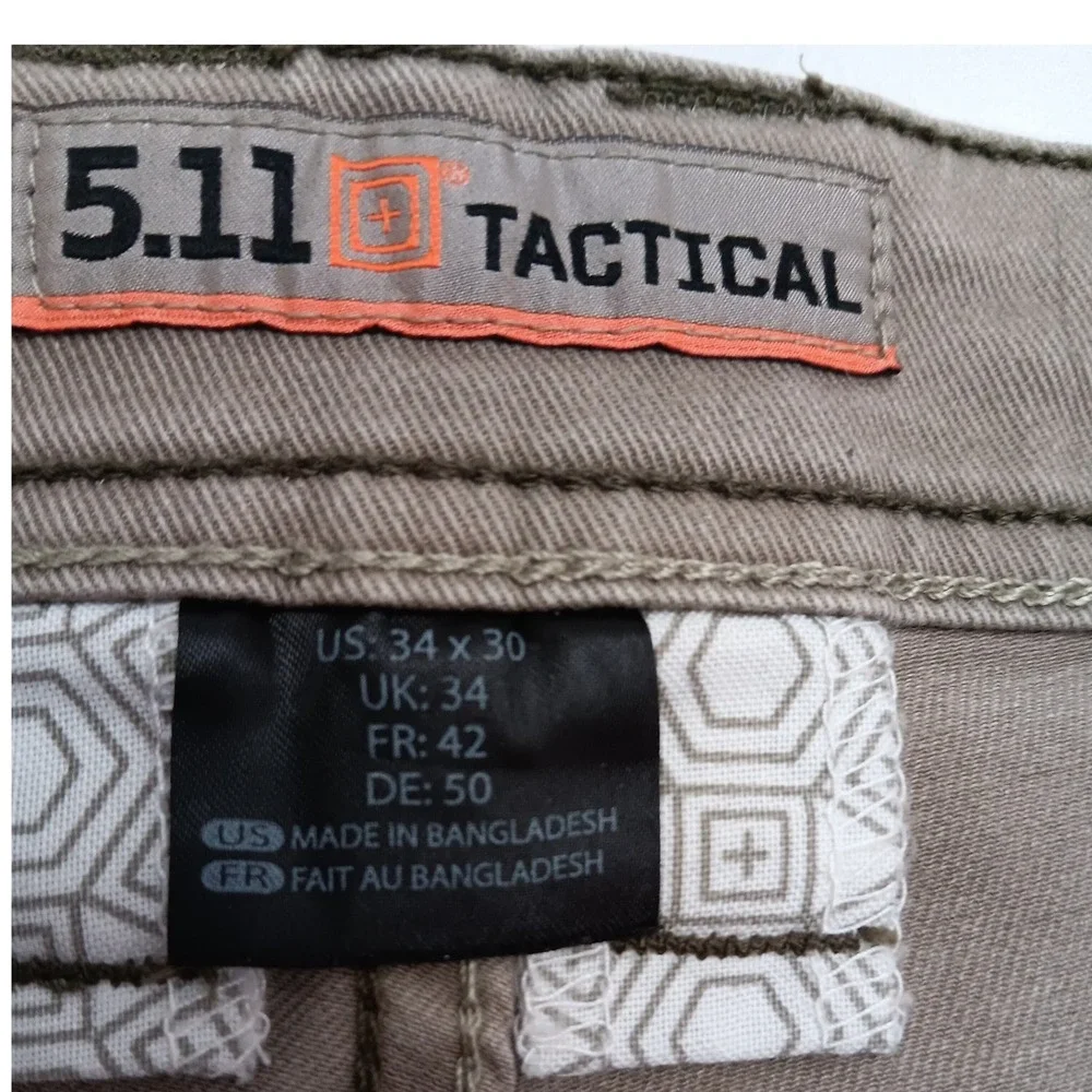 5.11 Tactical Defender-Flex Slim Pants 34x30 (Measures 36x29) Khaki 74464